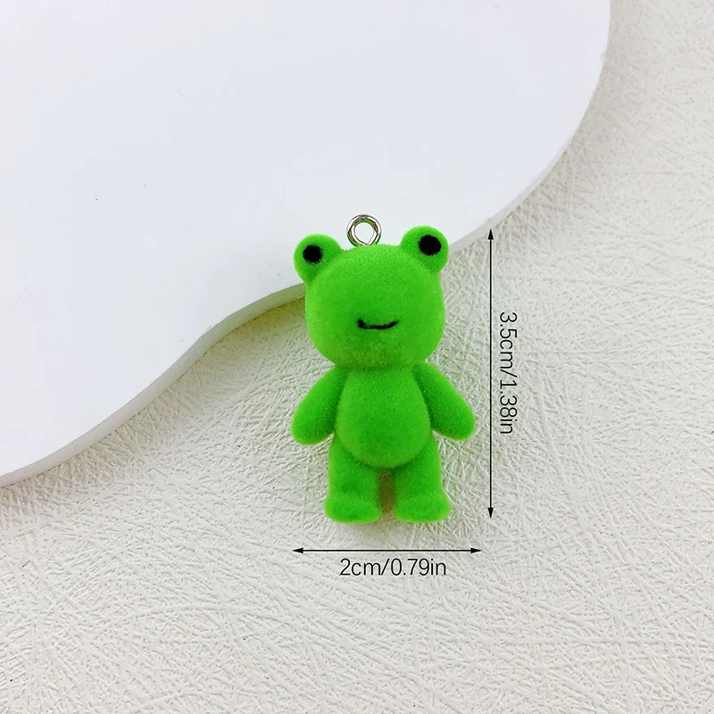 Cute 3D Flocking Frog Phone Chain Cartoon Plush Animal Keyring Bag Pendant Car Key Holder Earphone Charm DIY Jewelry Accessories image 6