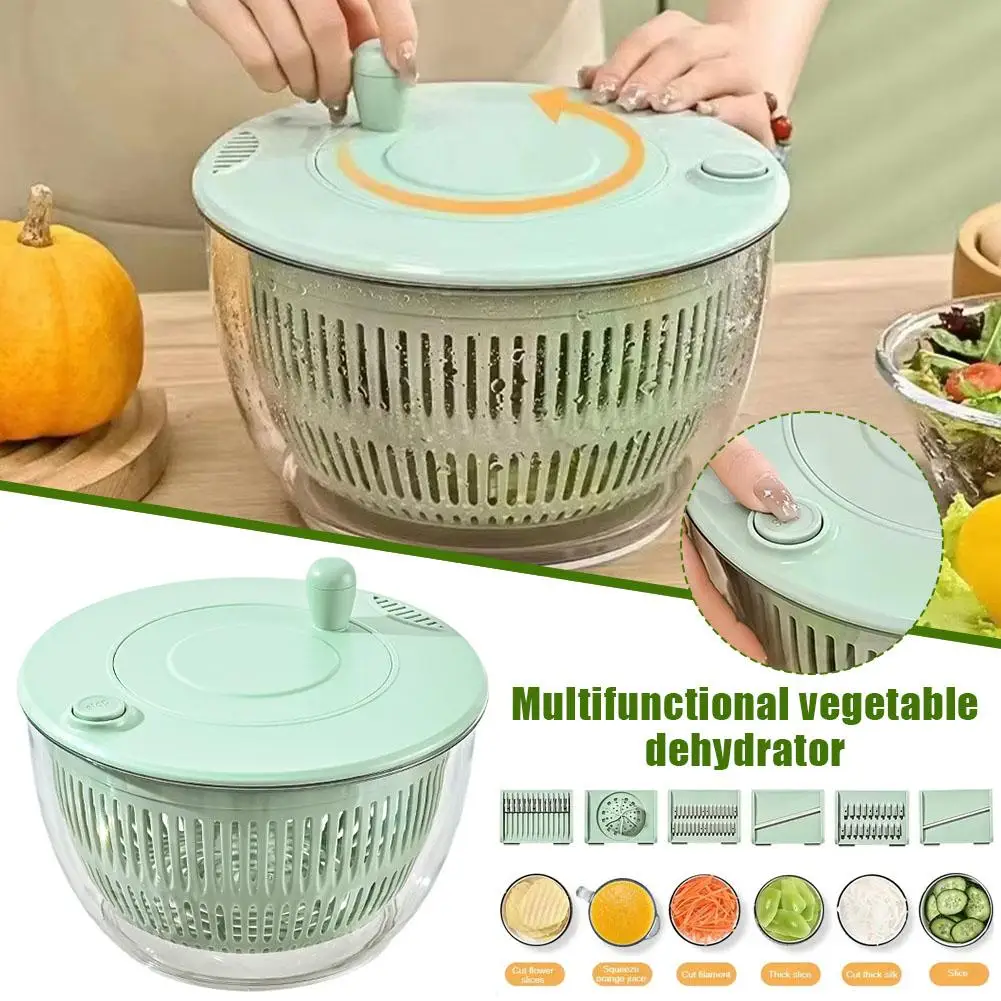 Vegetable Dryer Spinner Pasta Fries Pump Spinner Manual Water Salad Spinner Fruit Drain Basket Dryer Hand Crank Kitchen Gadget