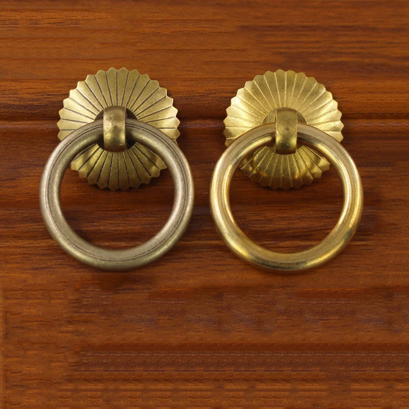 Chinese Medicine Cabinet Drop Ring Knob Tea Can Pull Wardrobe Door Handle Antique Furniture Hardware Drawer Brass Knob