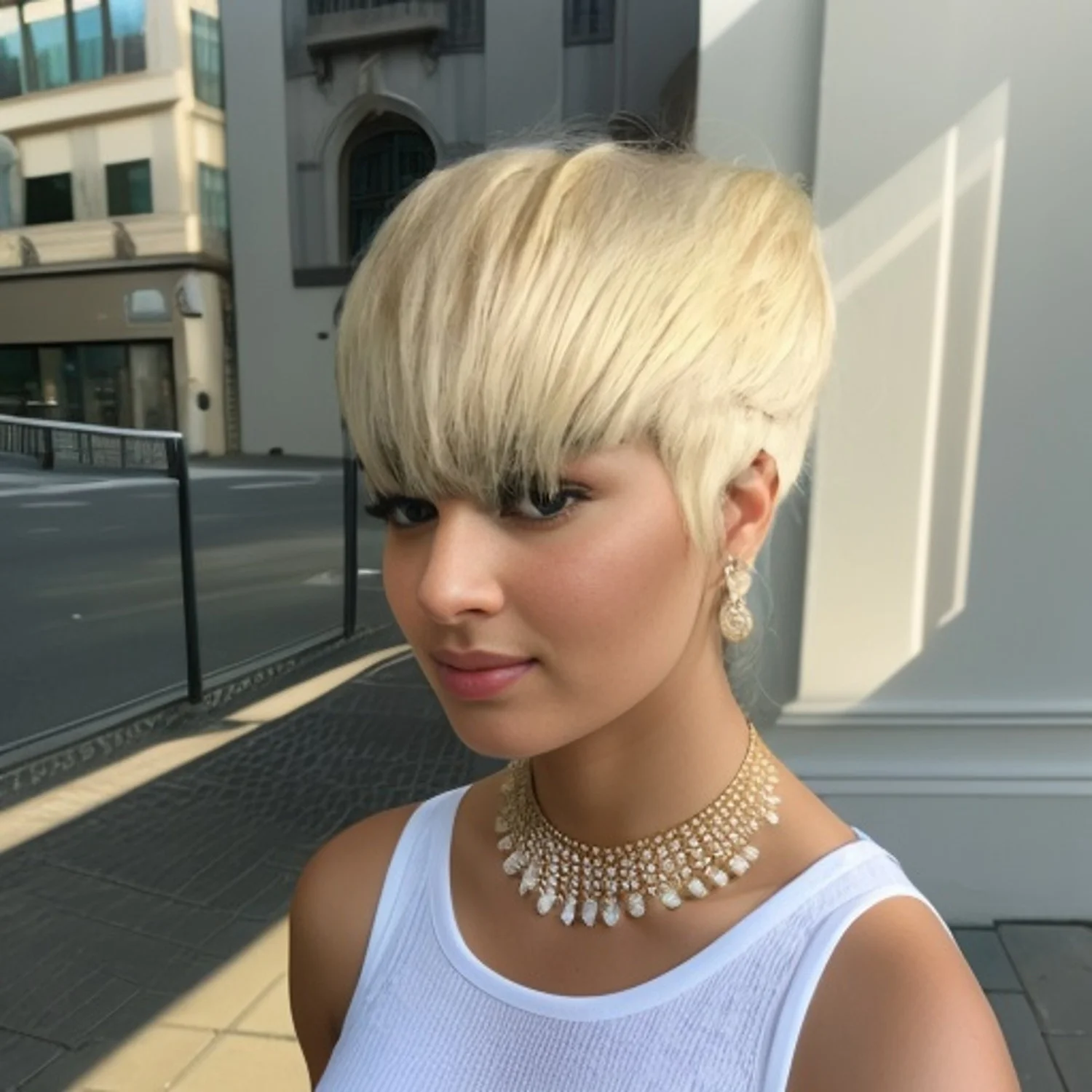 앞머리가 있는 짧은 직선 다채로운 픽시 컷 가발 150% 밀도 여성용 전체 기계 제작 가발 여름 데일리웨어