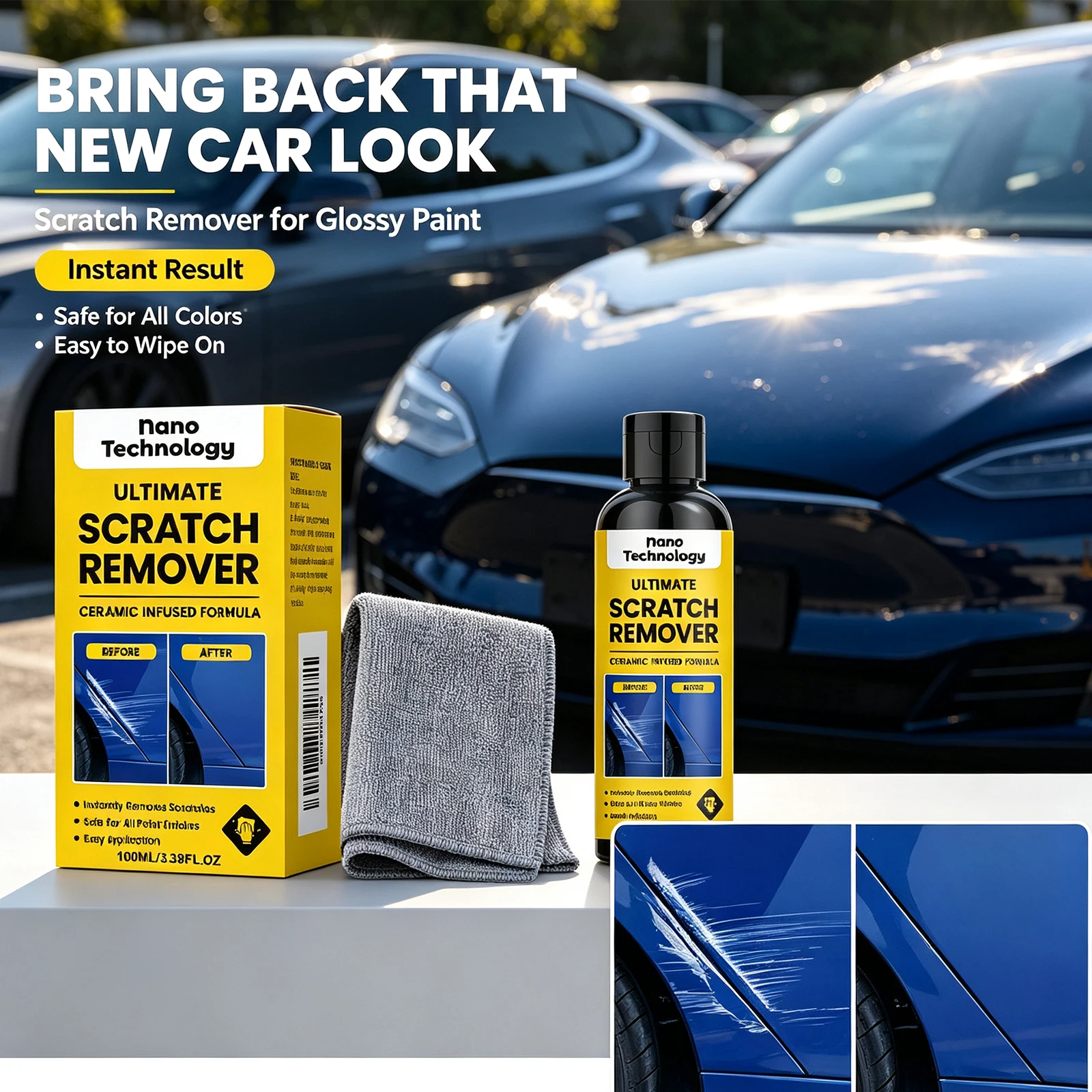 Car Surface Scratch Polish Kit Auto Body Paint Renovation Set Boost Paint Gloss For Multi‑Color Car Paint Chrome Plastic Parts