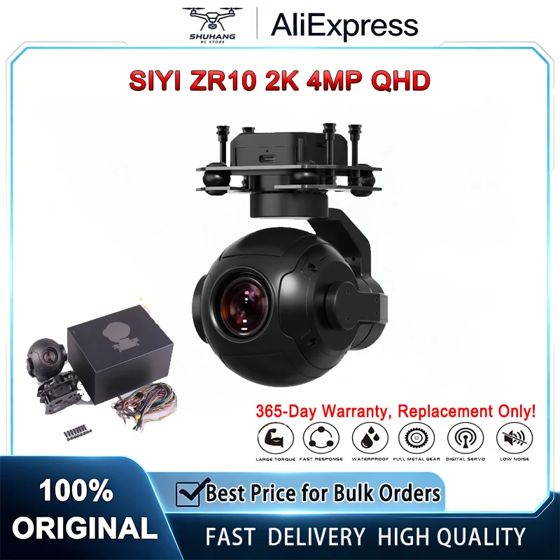 SIYI ZR10 2K 4MP Gimbal Camera 10X Optical 30X Hybrid Zoom Night Vision AI Tracking 3-Axis Stabilizer Industrial UAV UGV
