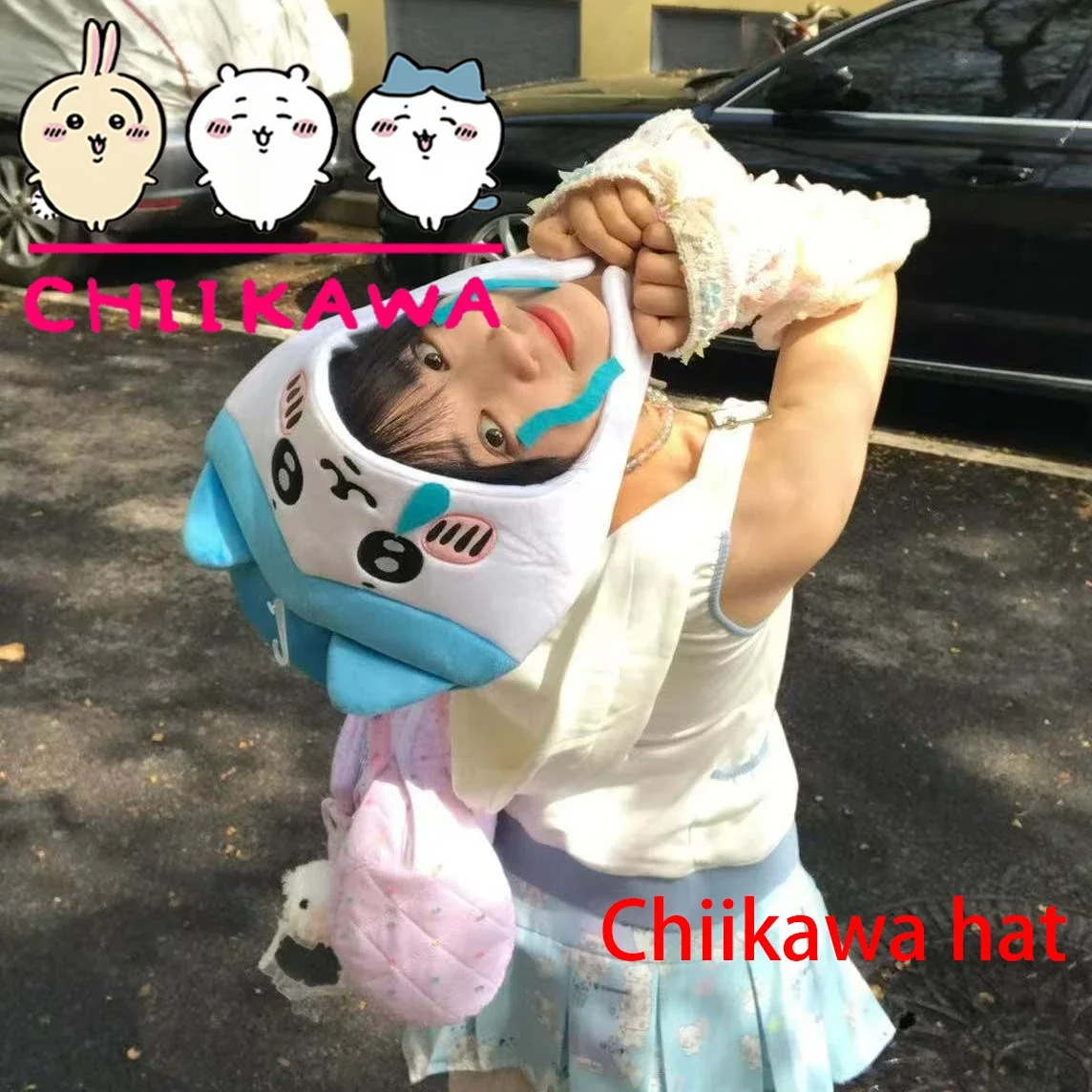 Kawaii Chiikawa Hachiware Usagi Anime Hoodie Hat Cosplay Accessory Cartoon Bag Watch Prop Fun Party Favor Girl Gift view 3