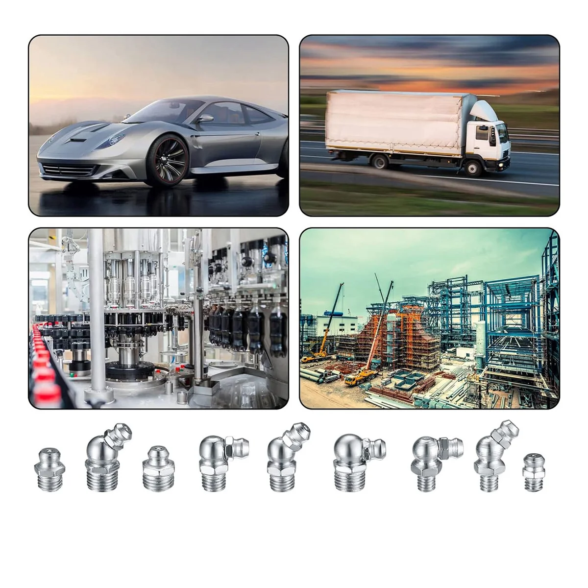 

60 шт. комплект метрических смазочных фитингов, M6 M8 M10 45 90 градусов гидравлический смазочный ассортимент для угловой смазки механический HGC