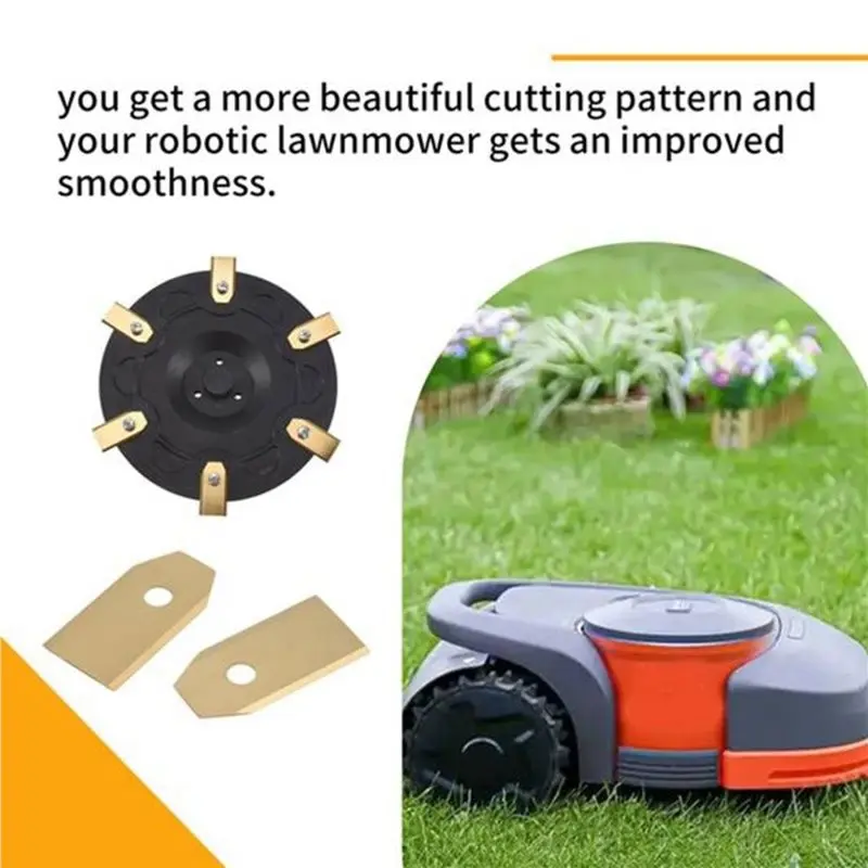 2025 Trend 2X 6 Blade Disc Compatible For Segway Navimow Robotic Lawnmower I105N, I108N & I110N,With 12Pcs Blades Black