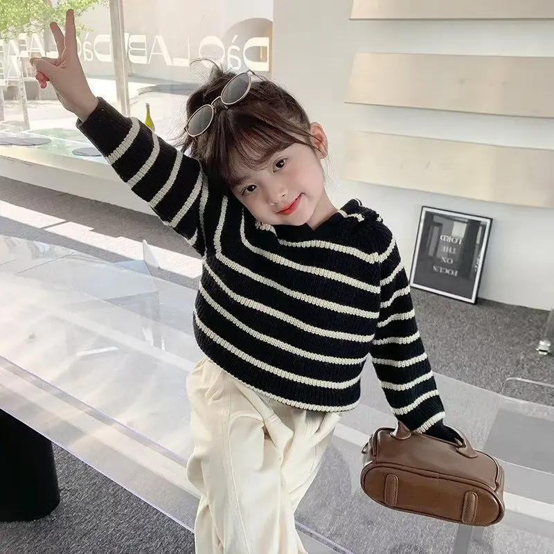 Children Winter Clothes Girl Clothing For Girls Knitwear Sweater Children\'s Top Knit Child Female Sweaters Suit Kids 8 -10 Years