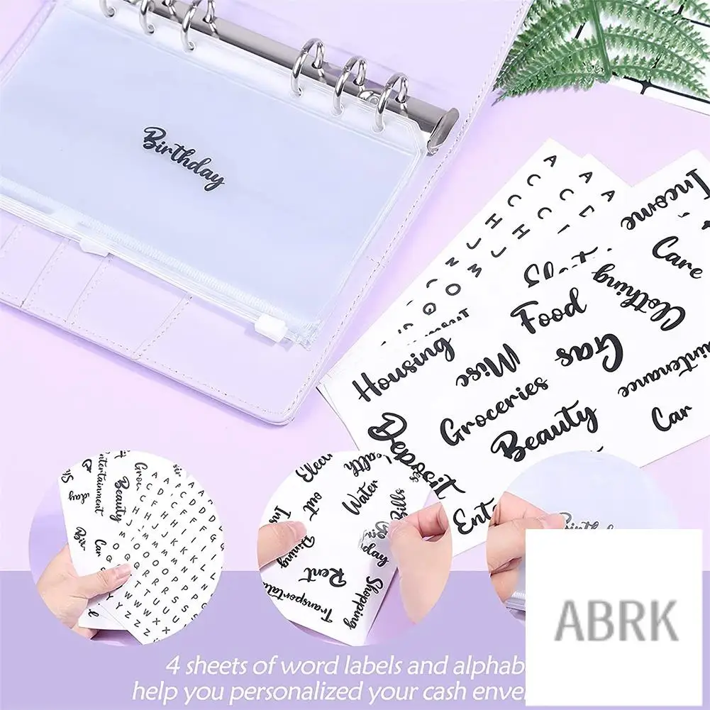 Geldenveloppen voor budgettering, 34 stuks A6 budgetbinderportemonnee met geldenveloppen, A6 bindmiddel voor het besparen van enveloppen