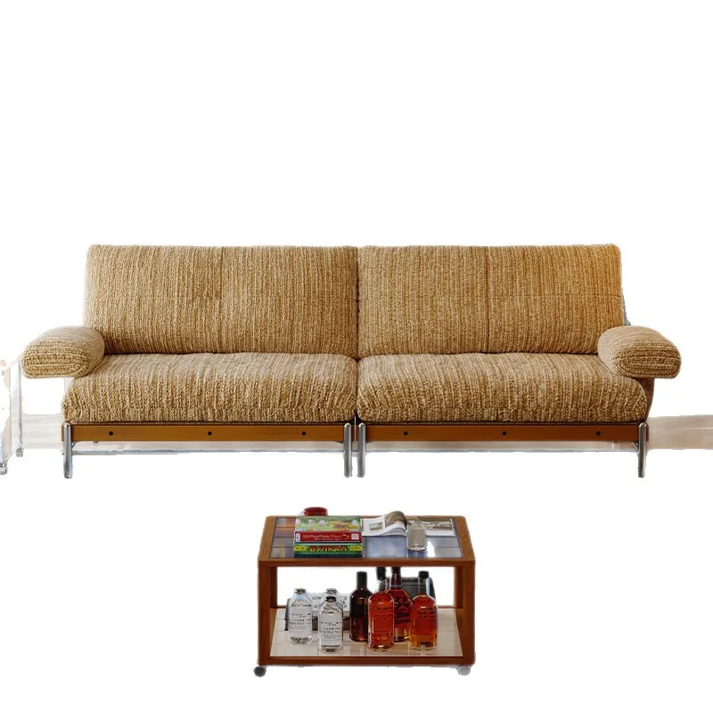 Modern simplicity, retro medieval style, boundless fabric sofa, living room module sub-cotton and linen