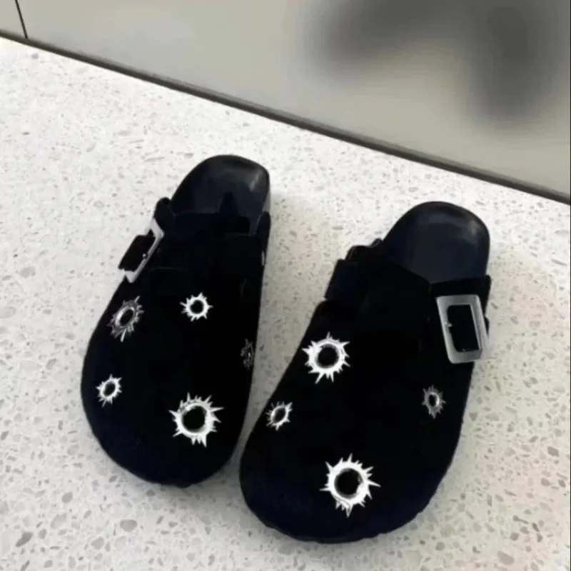 

Women Platform Slippers Designer Mules Trend Brand Suede Casual Shoes Autumn Sneakers Walking Slides Zapatillas De Mujer