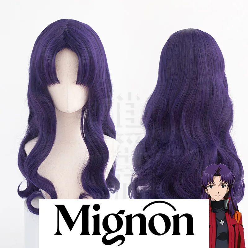 

Миньон Кацураги Мисато, парик для косплея, фиолетовые волны, высокотемпературное волокно, подарок на Хэллоуин