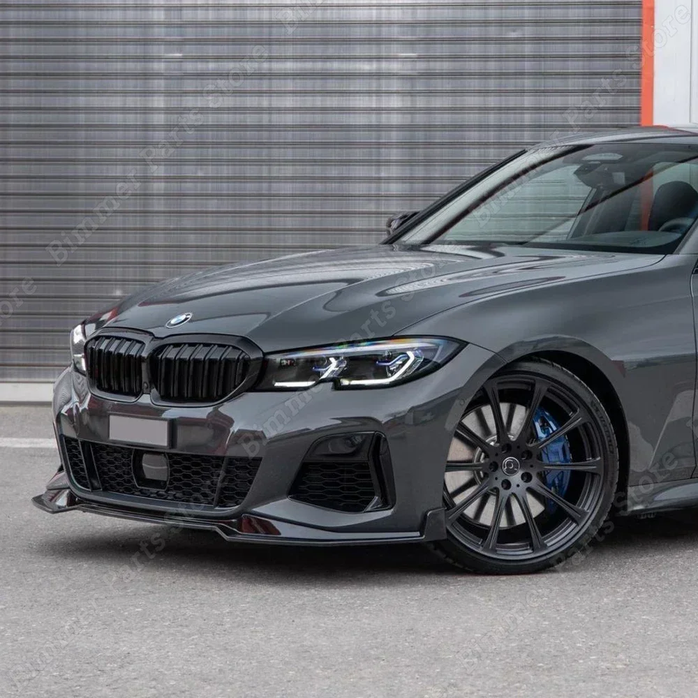 3pcs MP Front Bumper Lip Splitter Spoiler Diffuser Guard Body Kit For BMW G20 G21 M Pack 320i 330i M340i xDrive 2019-2022 Gloss
