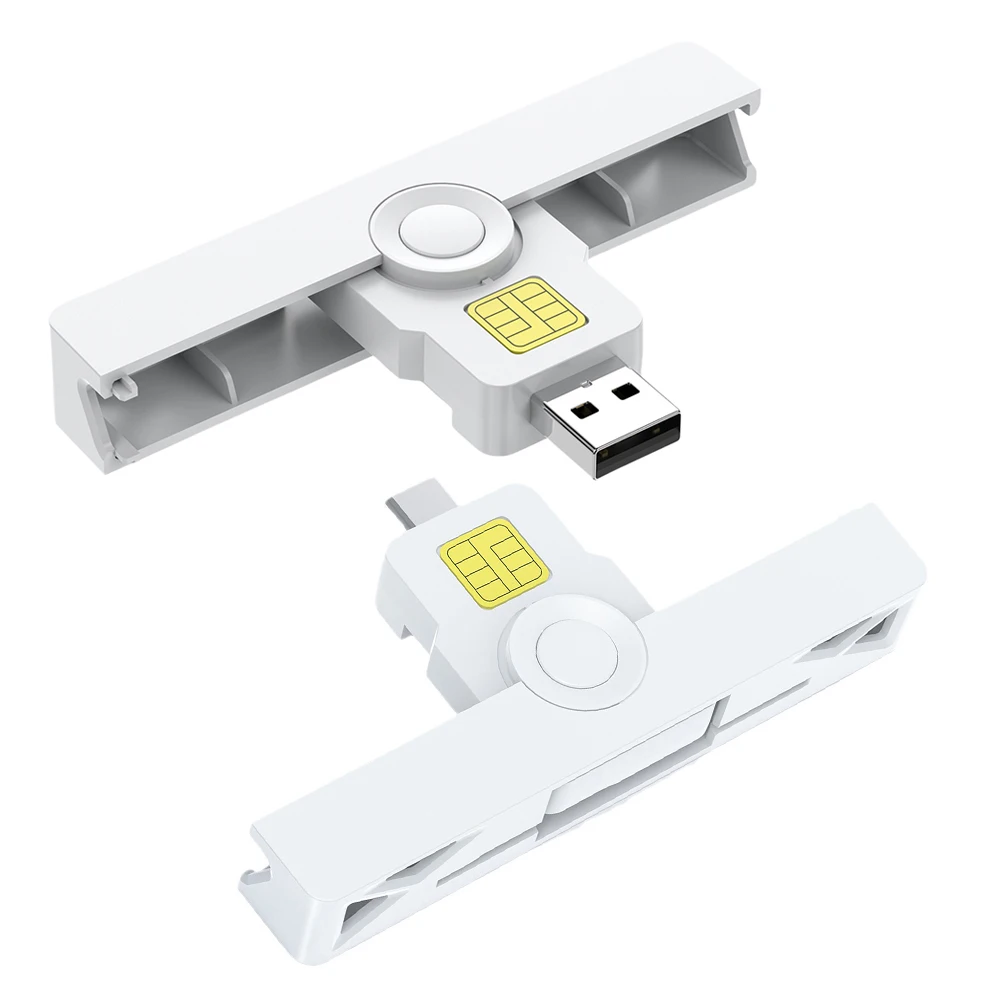 ポータブルスマートカードリーダー,USB 2.0, Type-C,cac,atmカード,クレジットカード,SIMカード,IDカード
