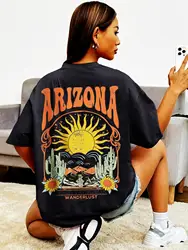 Arizona druk widoku damska koszulka Harajuku osobowość Tshirt moda Casual odzież oddychająca lato T shirt kobiety