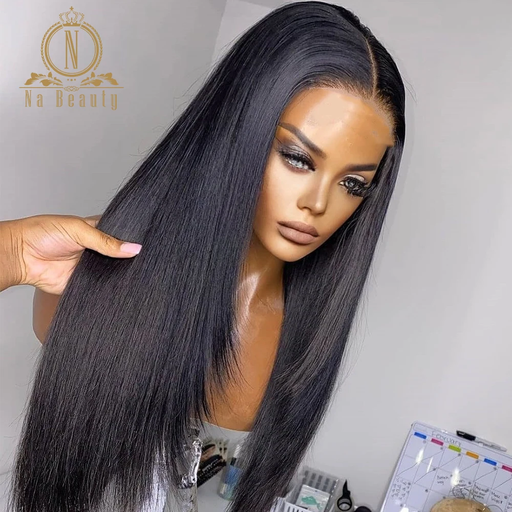 Straight Pixie Cut Wig Lace Front Human Hair Wigs For Black Women Pre Plucked Brazilian Transparent 13X4 Lace Nabeauty 250%