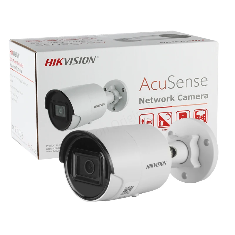 Imagem -03 - Hikvision-câmera Cctv Multi-idioma 4mp 8mp Acusense Smart Home 4k Cctv Mic Embutido ir Cartão sd de 40m Ds2cd2043g2-iu Ds-2cd2083g2-iu