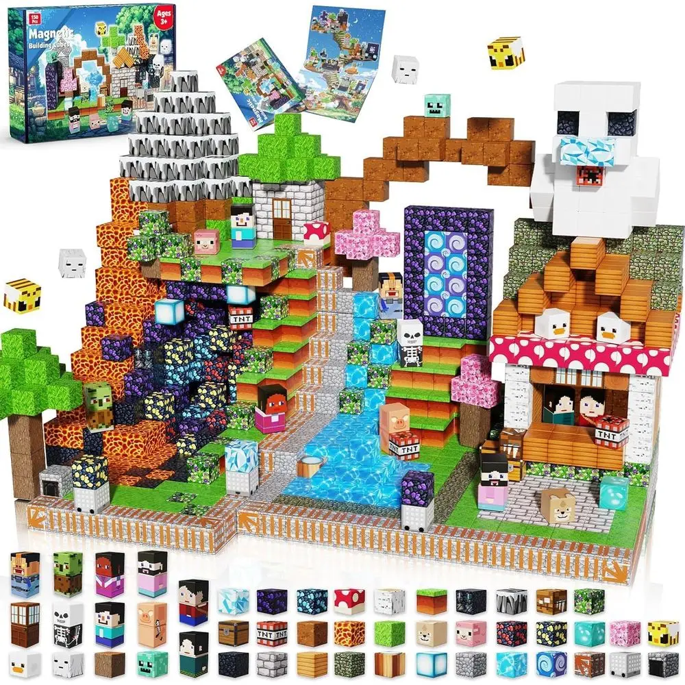 

150-Piece Magnetic Building Blocks Set for Kids Ages 3+, Educational Construction Toys for Boys and Girls 4-12