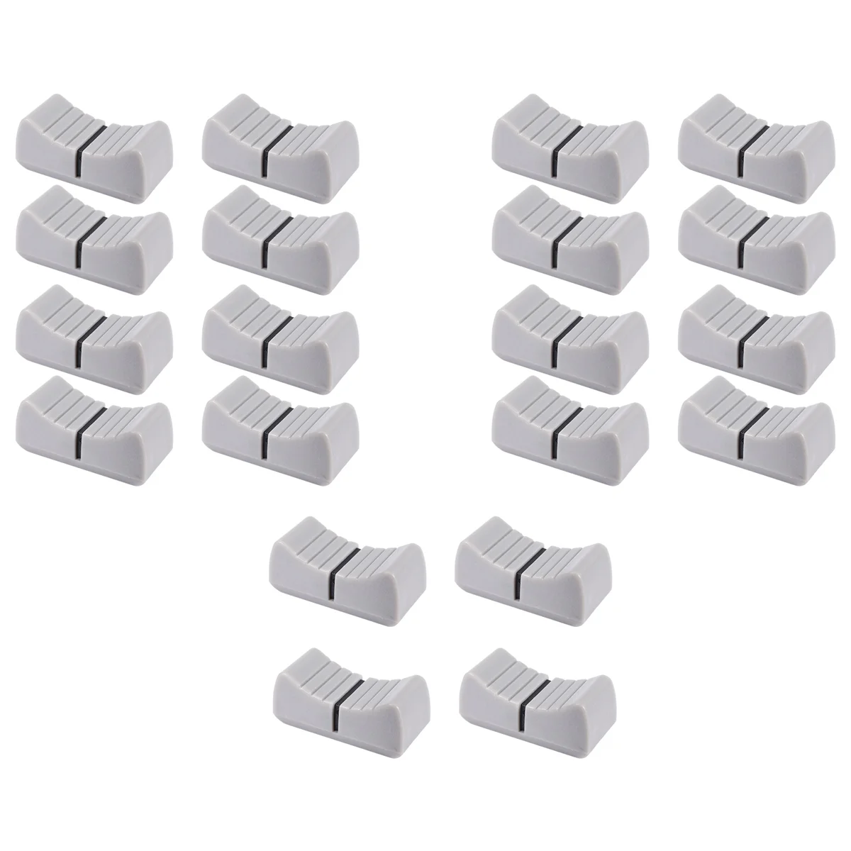 High-end 20Pcs 24mmx11mmx10mm Console Mixer Slider Fader Knobs Replacement for Potentiometer Gray Knob Black Mark