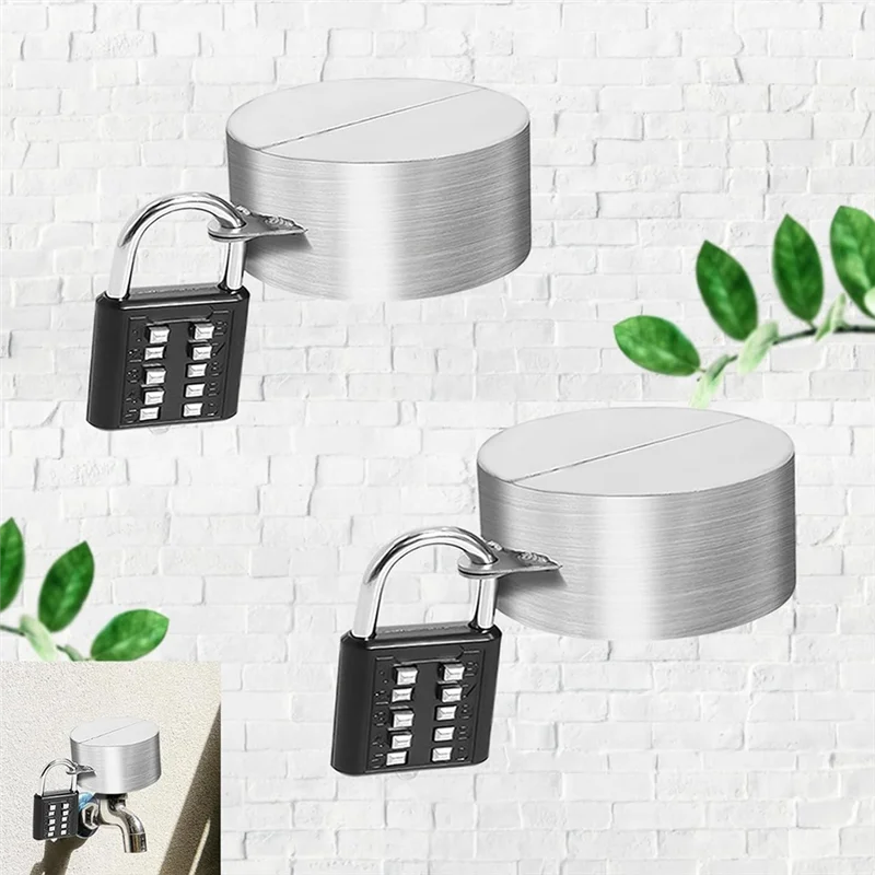 

VEHO-2 Set Gate Valve Locking Device Hose Bib Lock Metal For Door Knob, Outside Garden, Oil