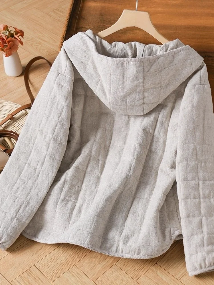 Künstlerischer SLE-Damen-Baumwoll-Jaset-Mantel, Wärme, Retro-Hornknopf, Baumwoll-Leinen-Material, Mantel für den täglichen Gebrauch, Winter, Neuankömmling