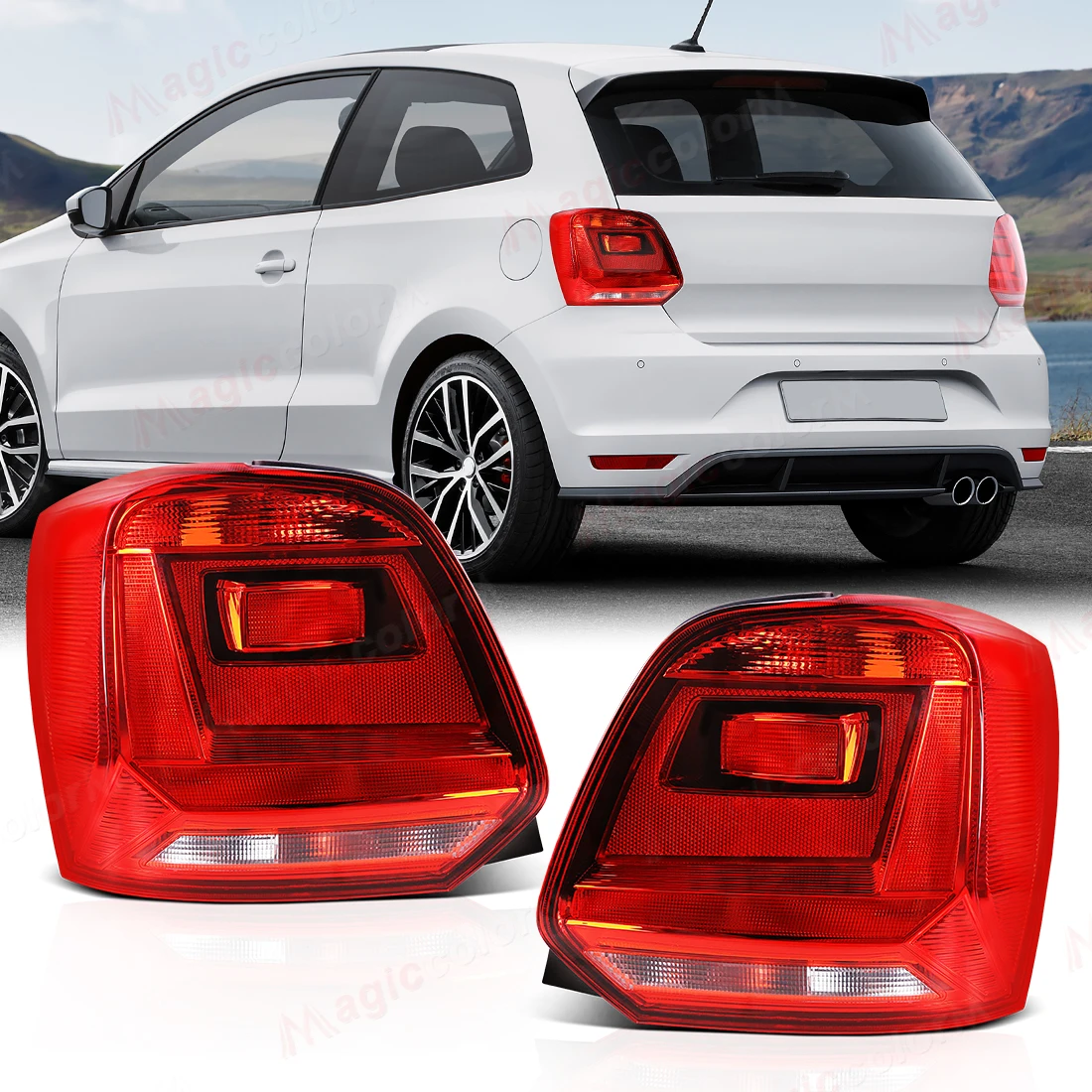 1 set Tail Light Rear Lamp For VW Polo 6C Hatchback 2014 2015 2016 2017 Reverse Warning Light Brake Stop Lamp no Bulb 6C0945095