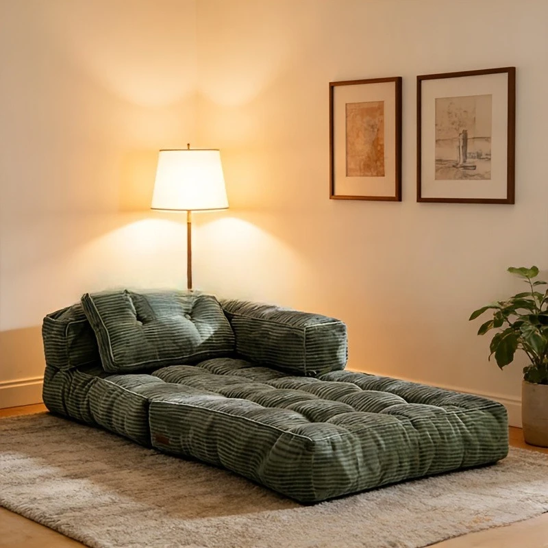 Vacuum compression sofa two-in-one foldable sofa bed living room tatami single lazy sofa