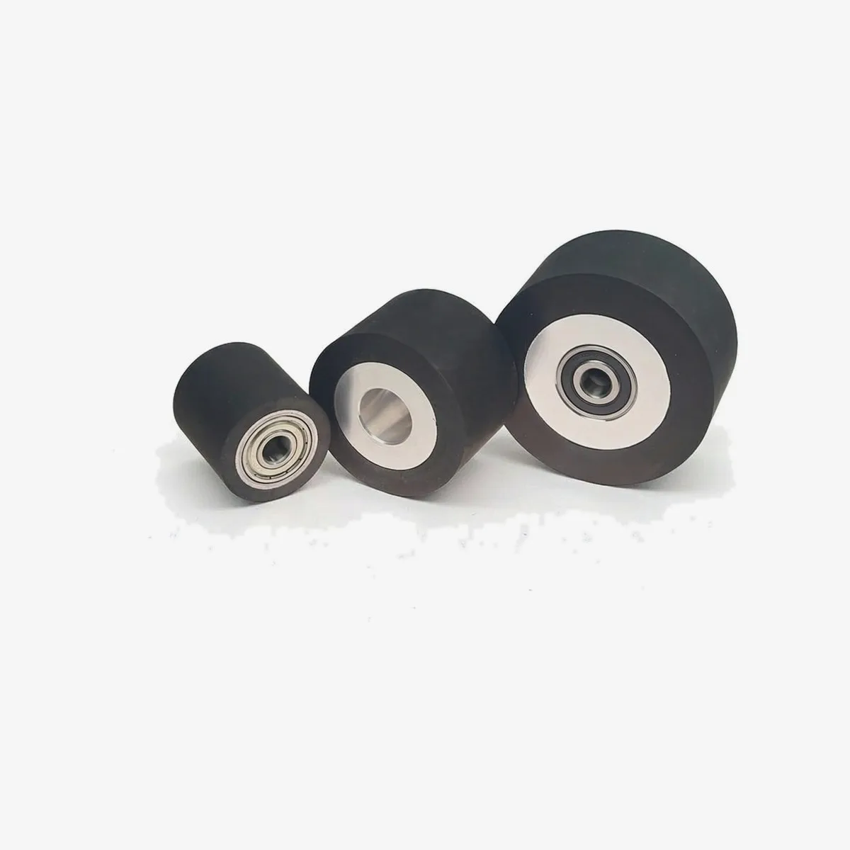 Rubber Coated Aluminum Contact Wheel 50/75/100x50mm Belt Grinder Idler Drive Wheel with 6201 6202 Bearing for 2x72 Sander