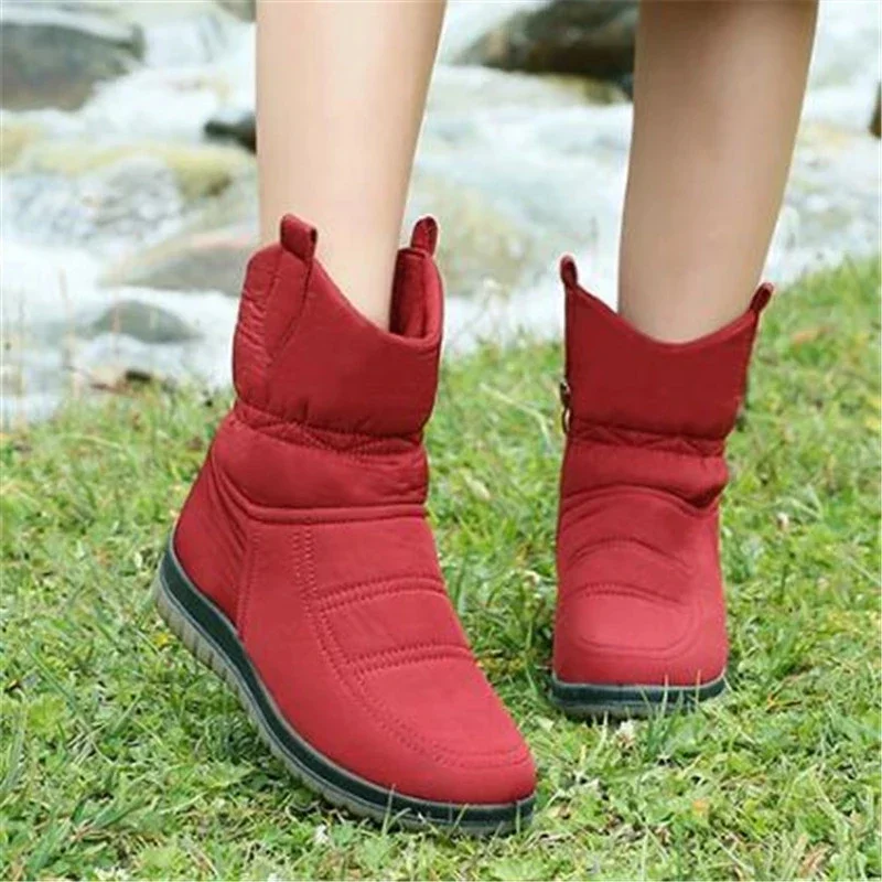 TIMETANG New Warm Snow Boots Women Short Boots Comfort Warm Shoes Woman Plus Velvet Thick Cotton Shoes Casual Women Boots Winter