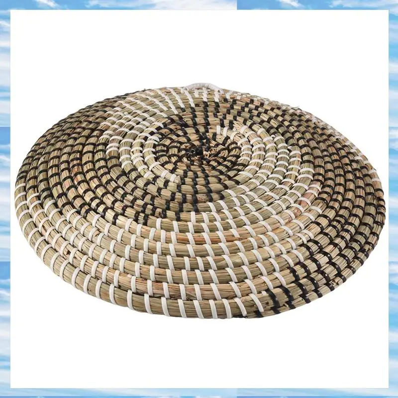 T31C-Handmade Hanging Wall Basket Decor(Set Of 3)Round Woven Basket ,Boho Home Decor Trays For Bedroom,Kitchen,Living Room image 2