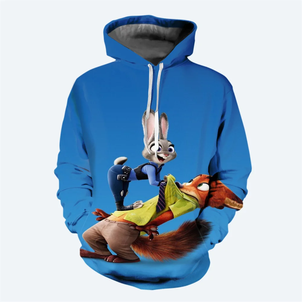 Judy Hopps Nick Wilde Children's Hoodie Zootopia Boys Girls Pullover 3D Print Disney Pullover New Men's Hoodie Casual Men's Wear