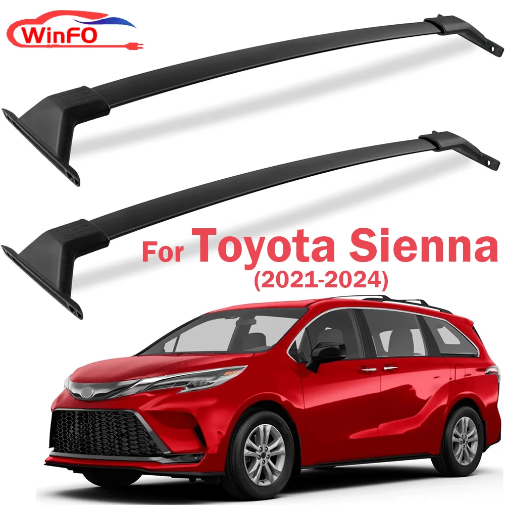 Cross Bars For Toyota Sienna 2021 2022 2023 2024 Aluminum Roof Rails Crossbars Cargo Bars Canoe Bike Kayak Car Snowboard Rooftop