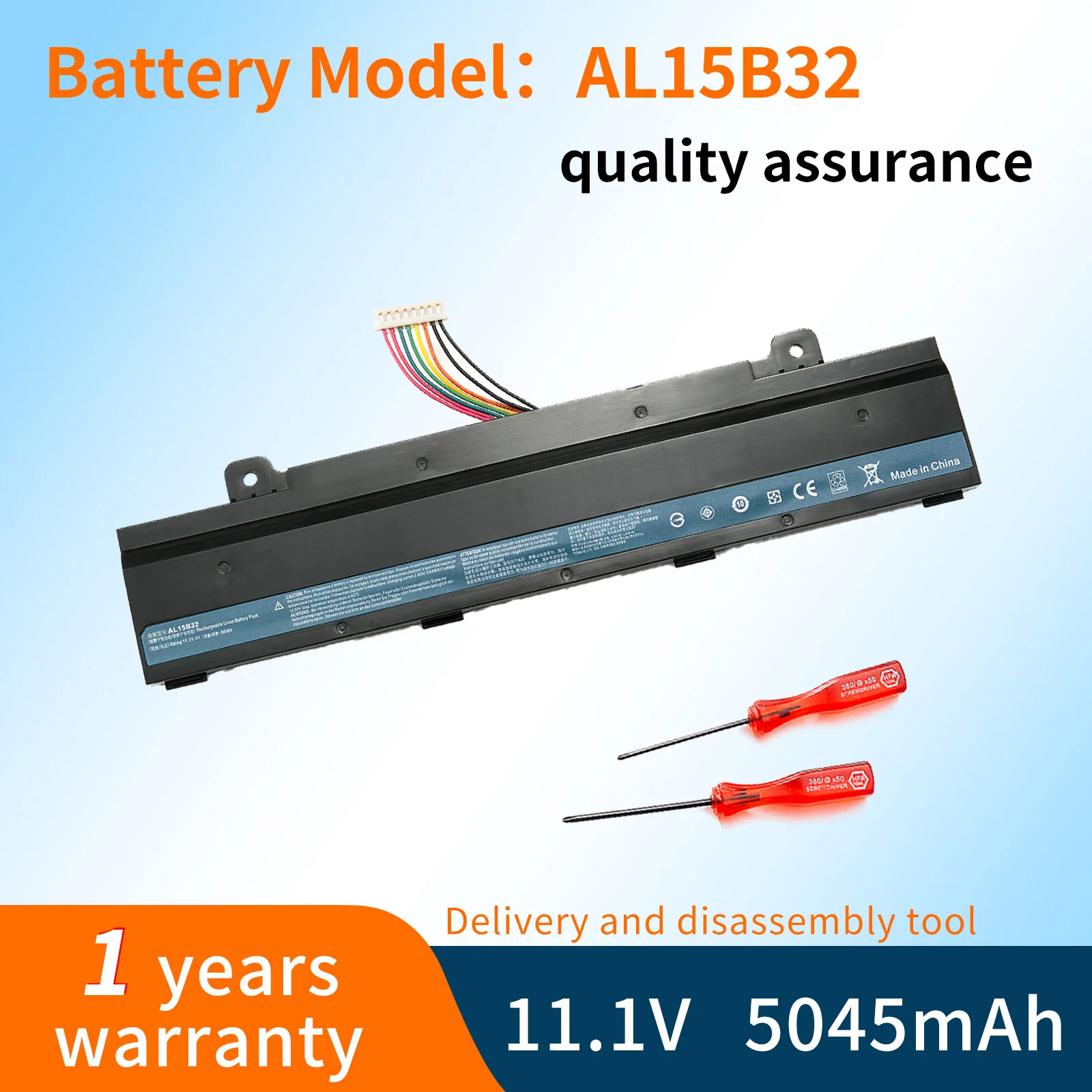 AL15B32 Laptop Battery For ACER Aspire V15 DG2 V5-591G V5-591 Series T5000-73CF T5000-50HZ N15Q12 11.1V 5040mAh