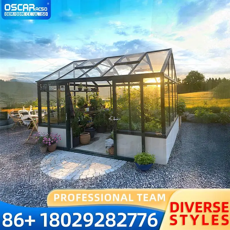 

Custom Modern Balcony Patio Waterproof Aluminum Alloy Broken Bridge Glass House for Villa Sunshine House in Hangzhou sunroom
