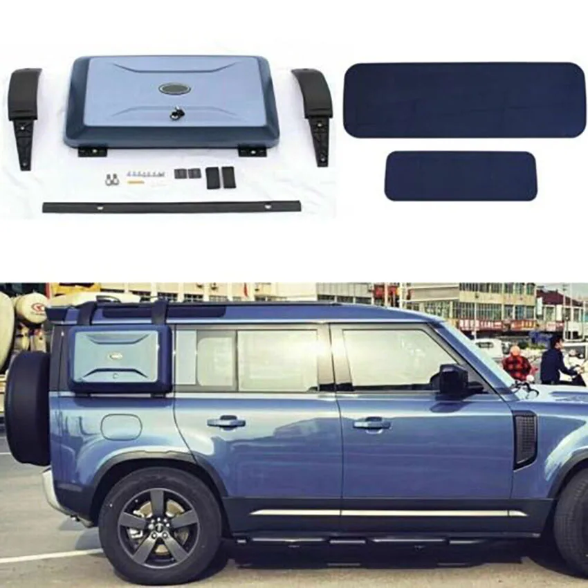 For Defender 90 2022 2023 Side Mount Tool Gear Box &Rear Tire Wheel Cover Plate