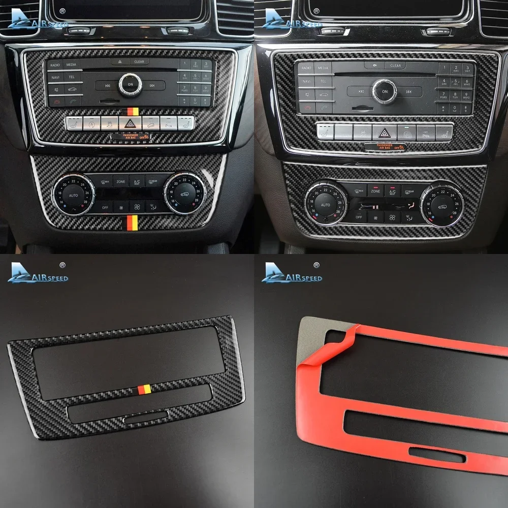 

Накладки из карбона Airspeed для центральной консоли, панели CD и кондиционера, декоративные наклейки для Mercedes-Benz GLE 2015-2018, аксессуары