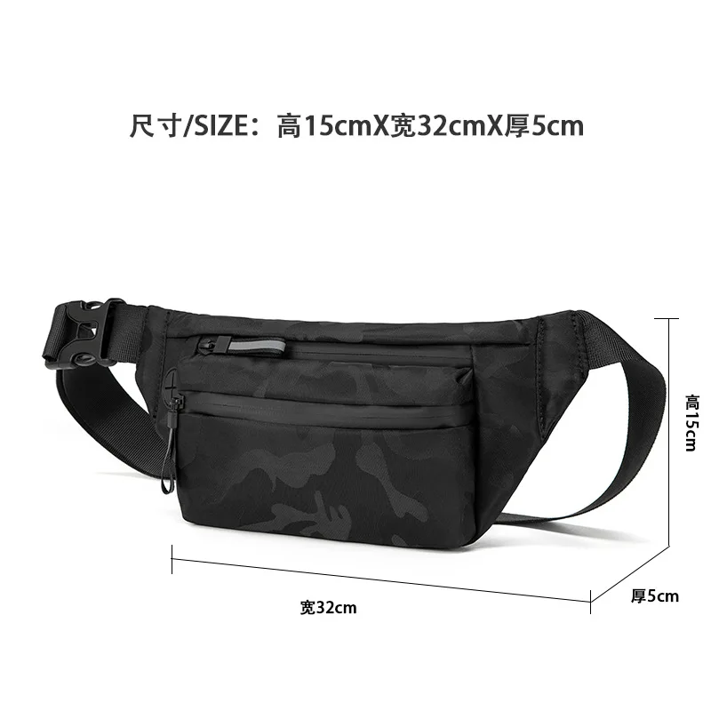 Men\'s Waist Bag Casual Small Chest Bag Street Fashion Trend Sports Shoulder Bag Lightweight Waist Pack for Outdoor Activities