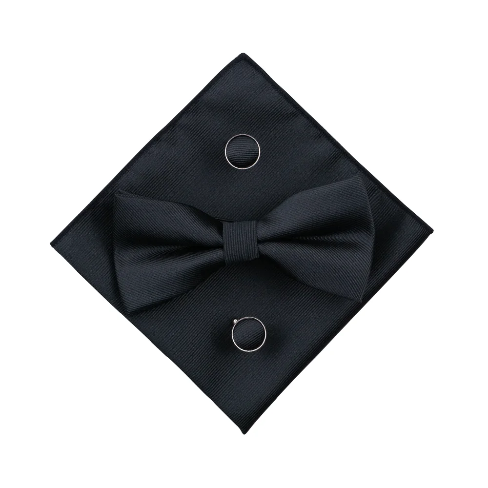 EASTEPIC Karamellfarbenes Fliege-Set mit Twill-Einstecktuch und hochwertigen Manschettenknöpfen – Klassisches Accessoire für Herren in Unifarbe – Geburtstagsgeschenk – Detail 4