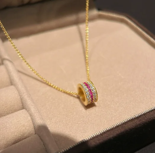 

real silver 925 necklaces pendant colorful zircons pendants gift for girls