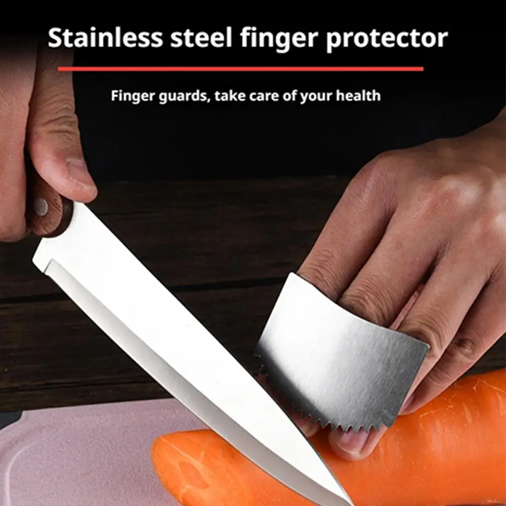 Stainless Steel Vegetable Cutting Finger Guard Anti-cut Protecter Safely Tools Guard Vegetable Gadgets Fruit Hand Kitchen F C1X6