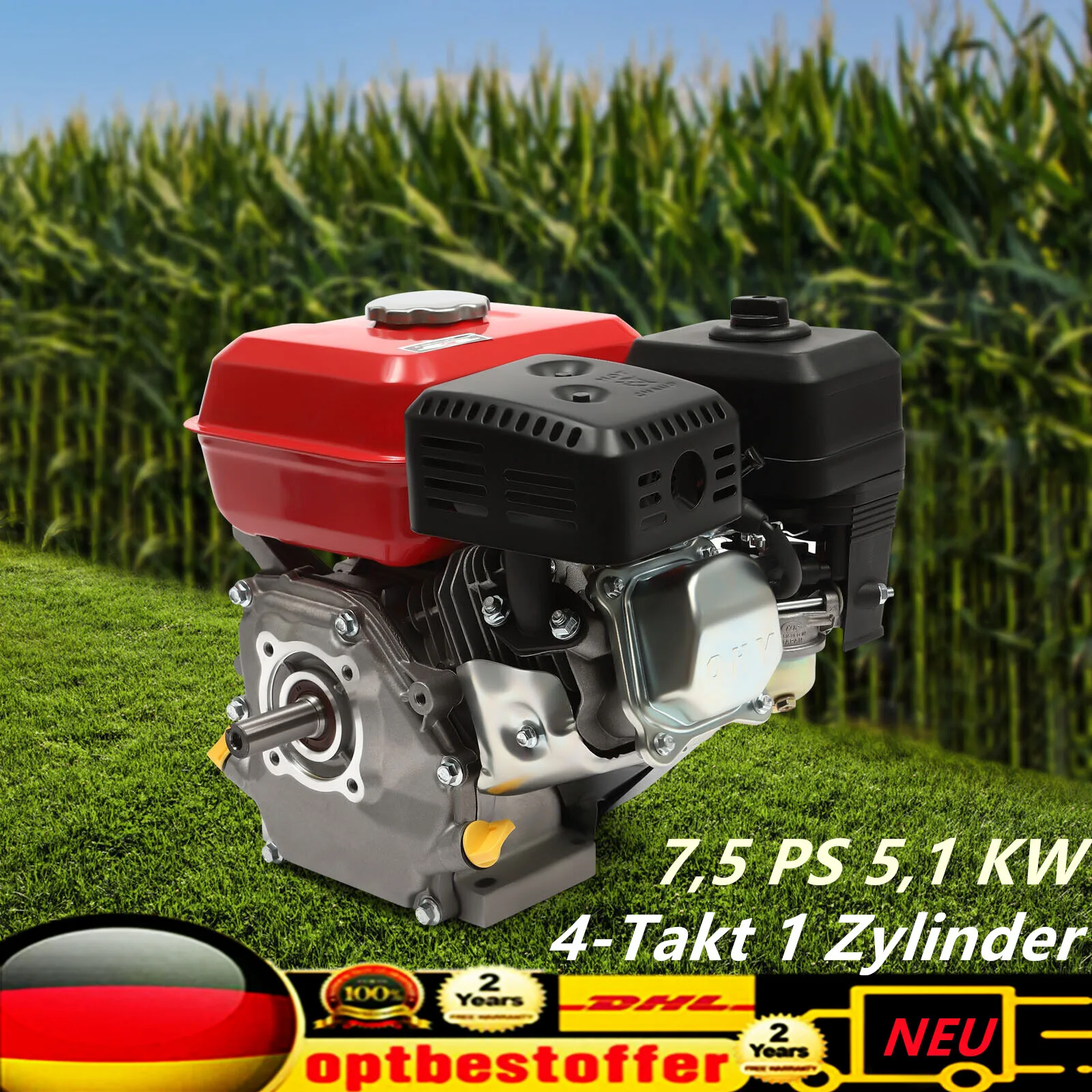 4 Stroke 7.5HP Portable Gasoline Gas Powered Engine1 Cylinder Air Cooling  Kart Engine Rotavator Pressure