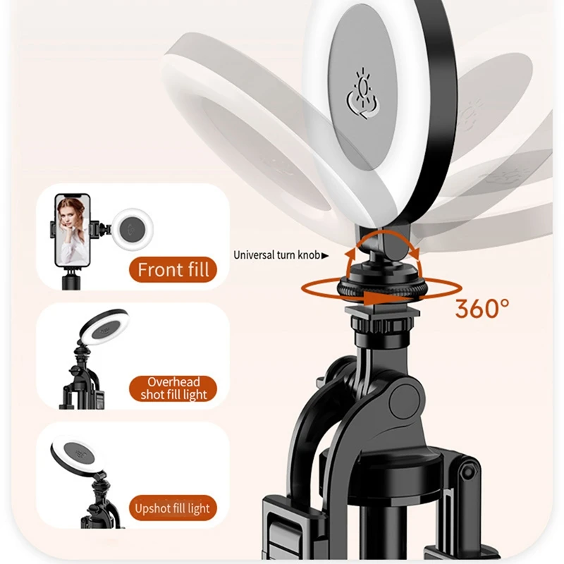 D07 Mobile Live Streaming Selfie Beauty Circular Fill Light Rechargeable Camera Hot Boot Buckle Light