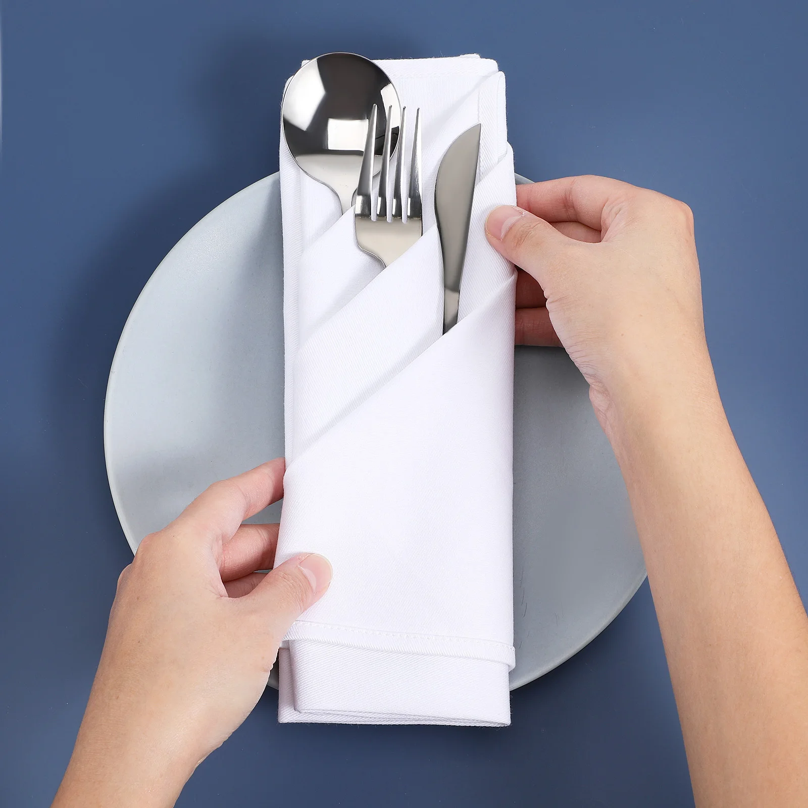 

5Pcs Square Cloth Napkins Thickened Washable Cotton Table Napkins for Event Catering Service Lunch Napkin Wedding Napkin Cloth