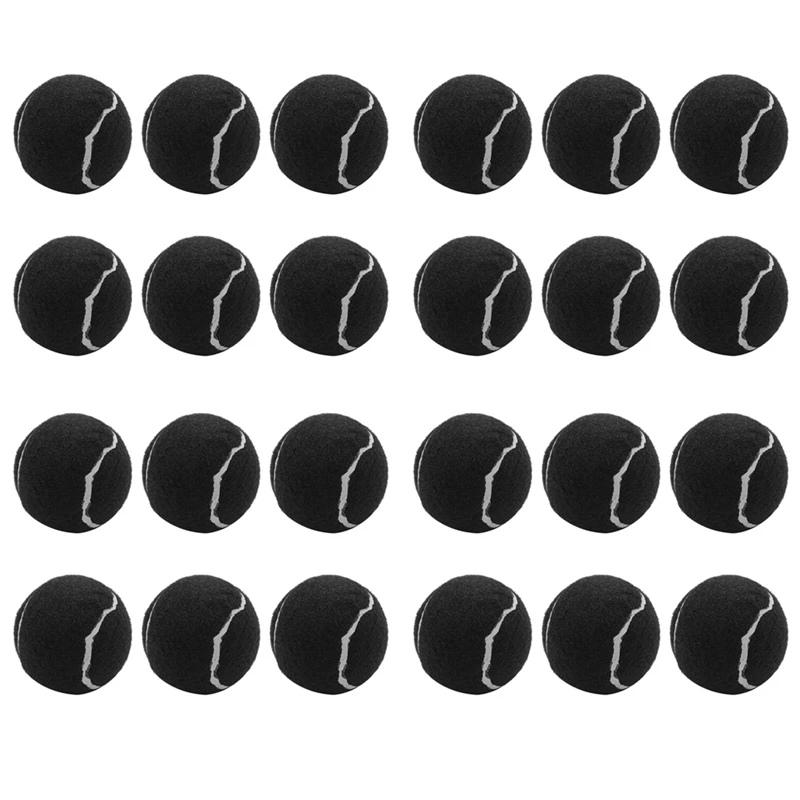 

24Pcs Pack Tennis Balls Wear-Resistant Elastic Training Balls 66Mm Ladies Beginners Practice Tennis Ball,Black