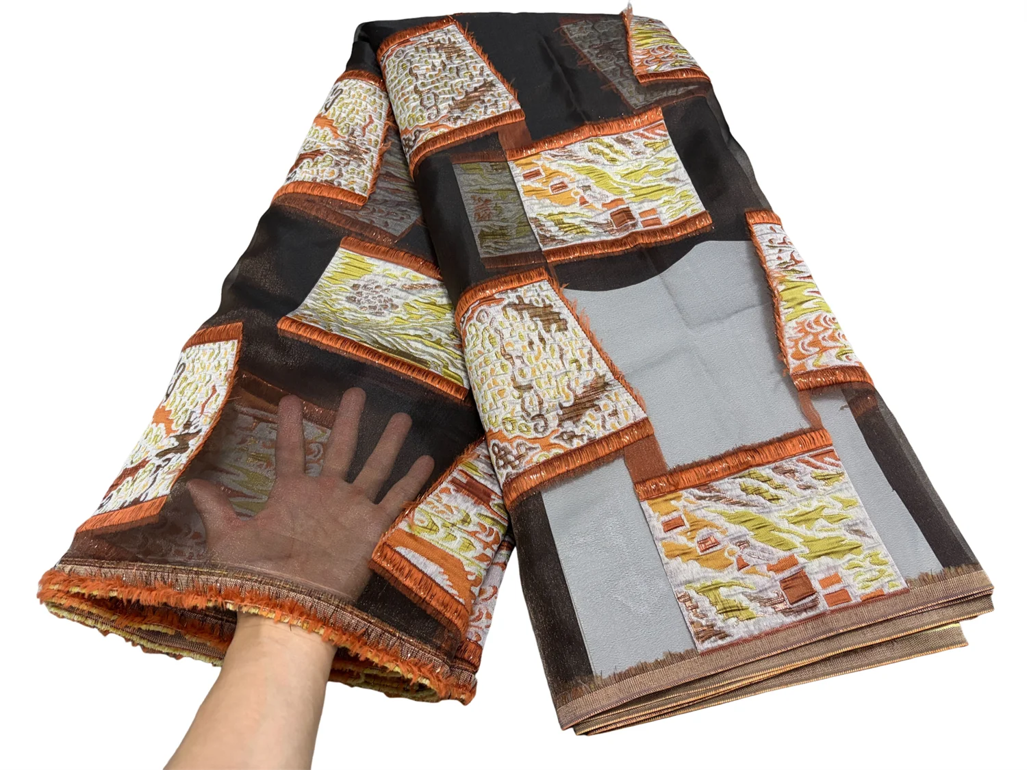 

Multicolor Nigerian Brocade Jacquard Long Wool French Lace Fabric 2025 High Quality African Lace Fabric For Women Party Dresses