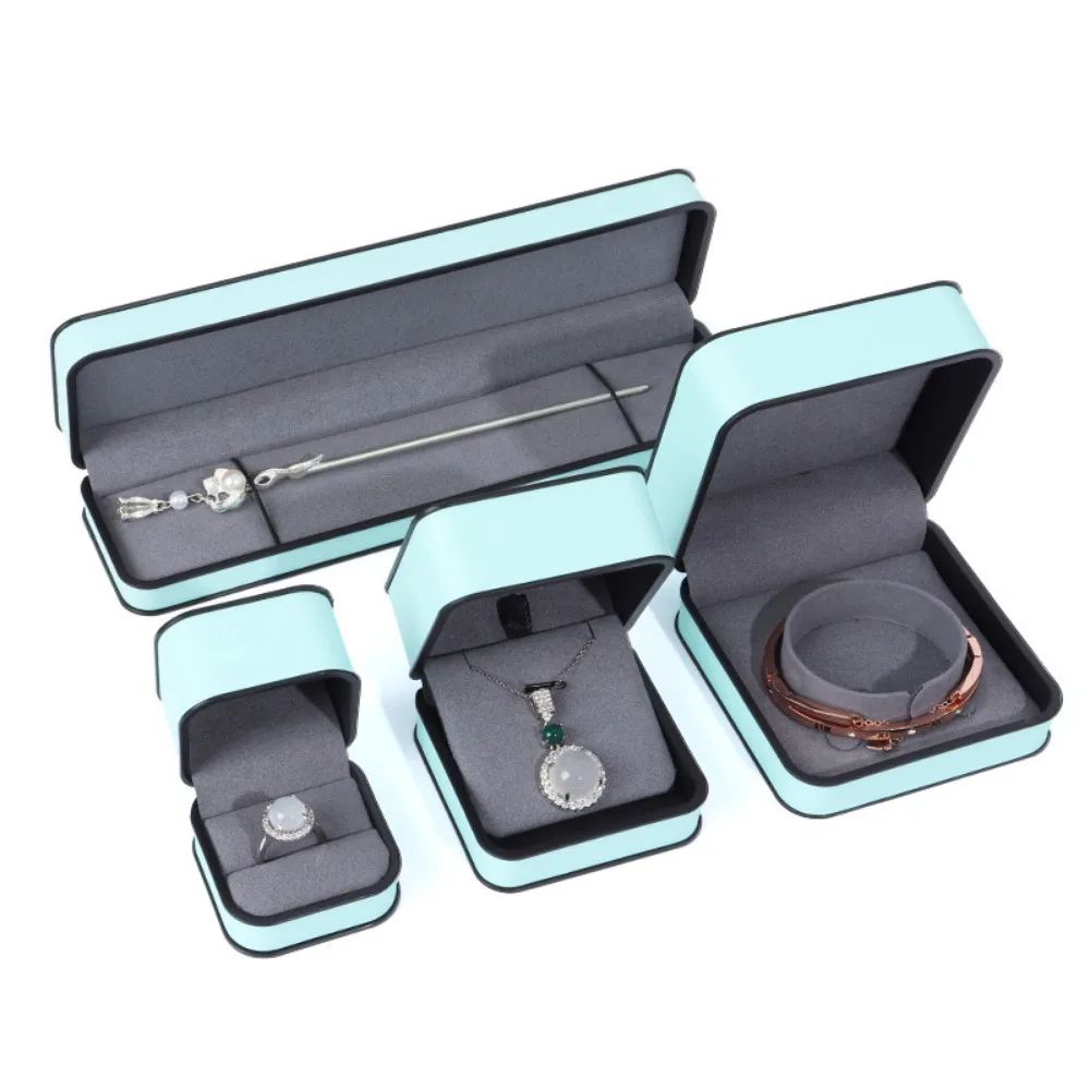 

Роскошная прямоугольная шкатулка для драгоценностей из искусственной кожи с черным краем, круглый угловой шкатулка для демонстрации ювелирных изделий, модные коробки для хранения браслетов, предложение