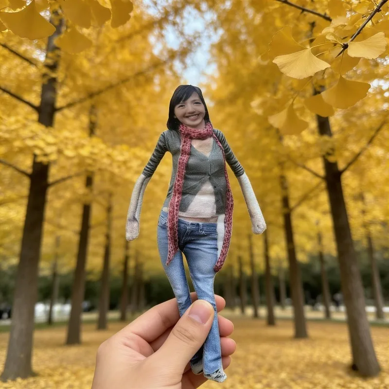 Personalized Bendable Photo Doll, Lifelike Custom Face Stuffed Animal,Prank Interactive Gift for Party, Bendy Wire Limbs Plushie