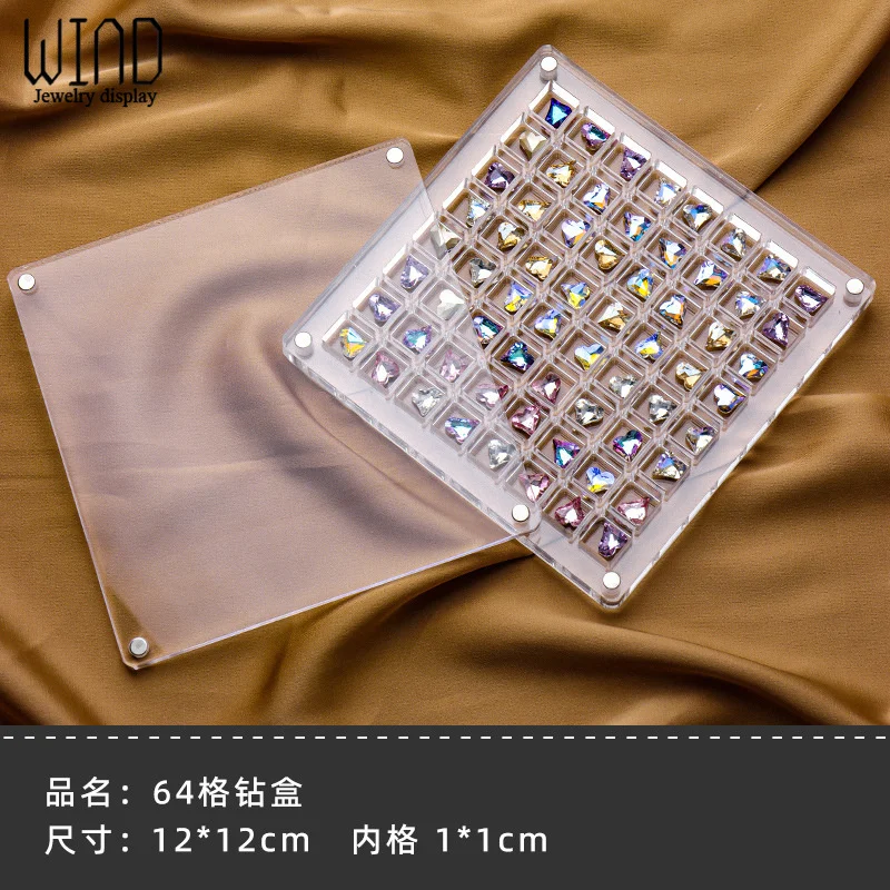 Acrylic Nail Art Crystal Diamond Stone Storage Box