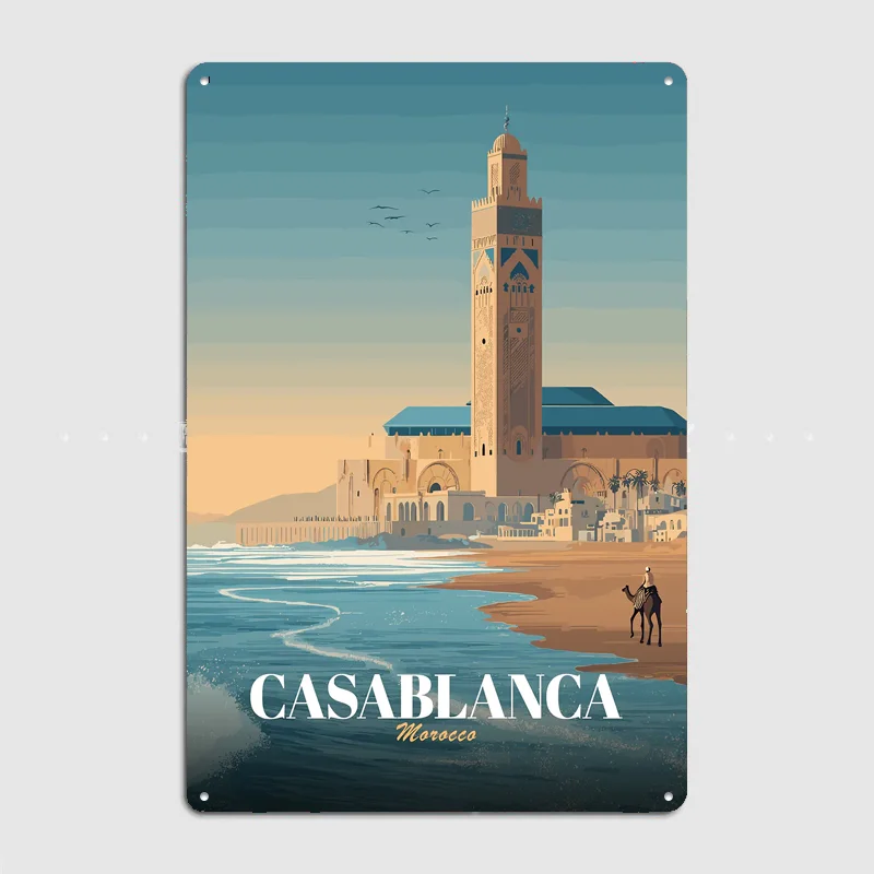 Casablanca Morocco Travel Poster Metal Sign Life Wall Custom Bedroom Indoor Home Wall Decor Posters Room Decoration