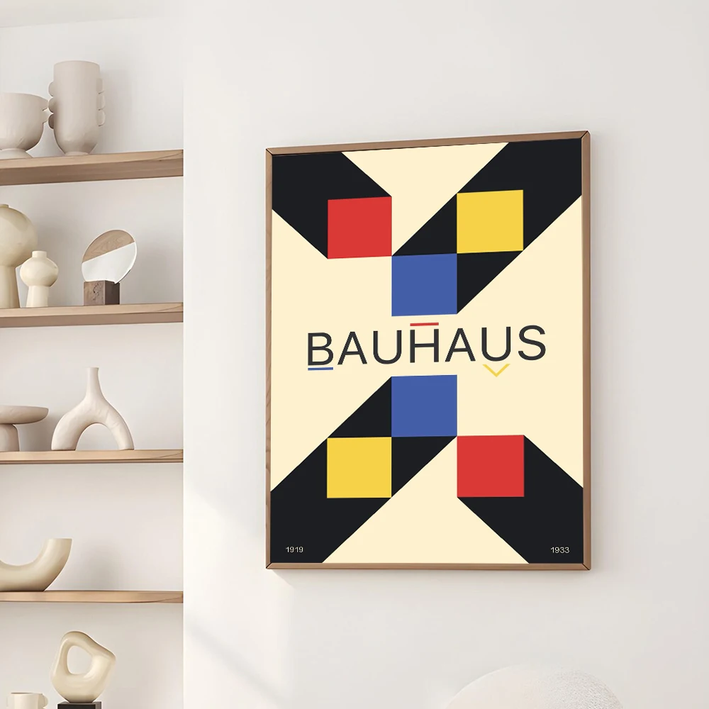 باوهاوس الجدار ملصق مجردة هندسية المشارك طباعة لغرفة المعيشة بساطتها باوهاوس معرض حائط لوح رسم ديكور فني