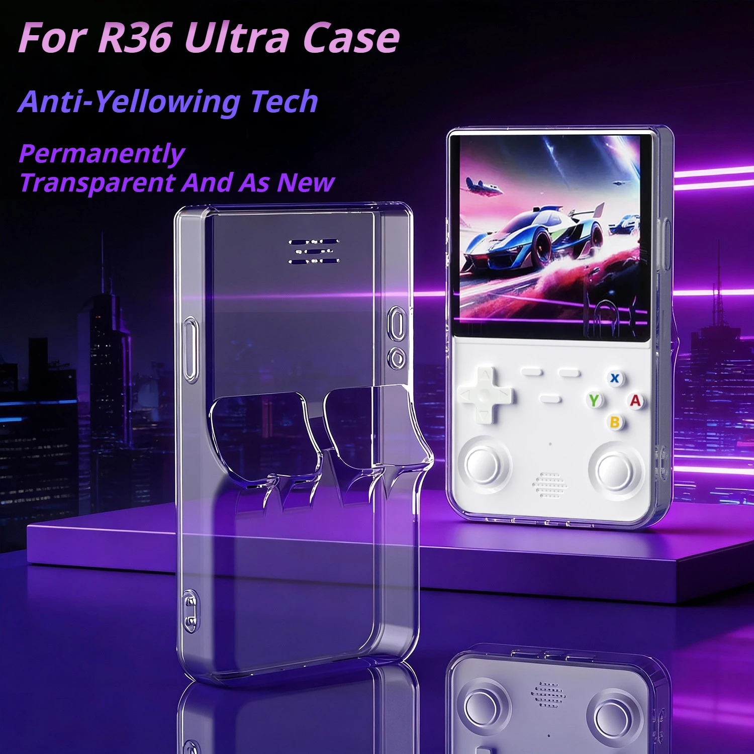 Transparent TPU Protective Case for R36 Ultra Dedicated Protective Case for Handheld Game Consoles Includes Lanyard