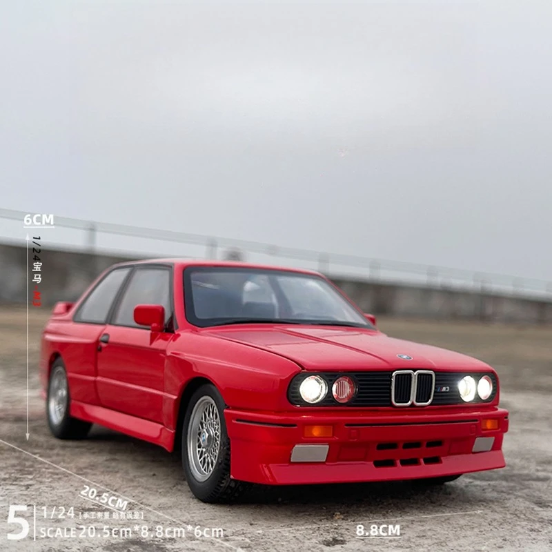 

1:24 M3 E30 1988 Alloy Sports Car Model Diecasts Metal Classic Car Model High Simulation Sound Light Childrens Toys Gift